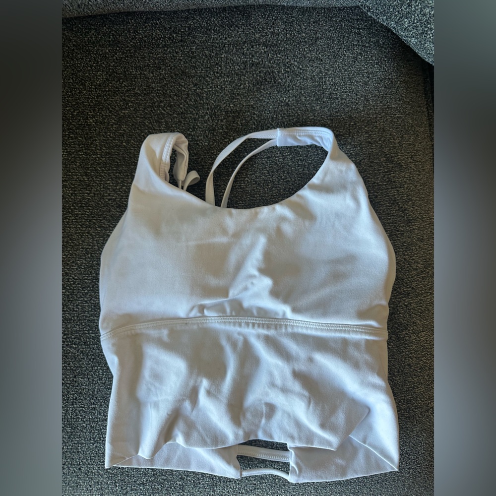White woman sports bra size small